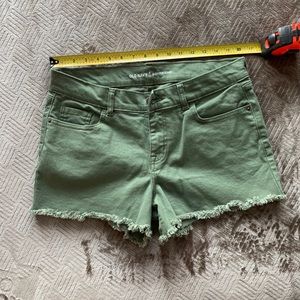 Green Denim Shorts